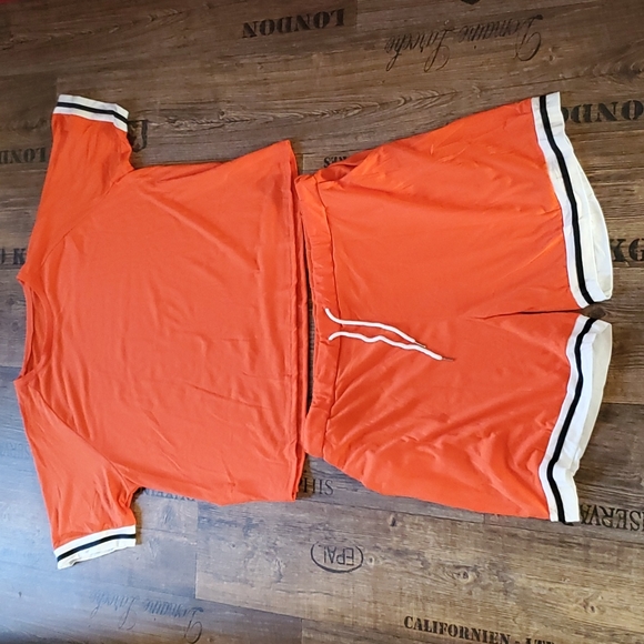 Shein, orange & white, short set, size 4X - Picture 1 of 14